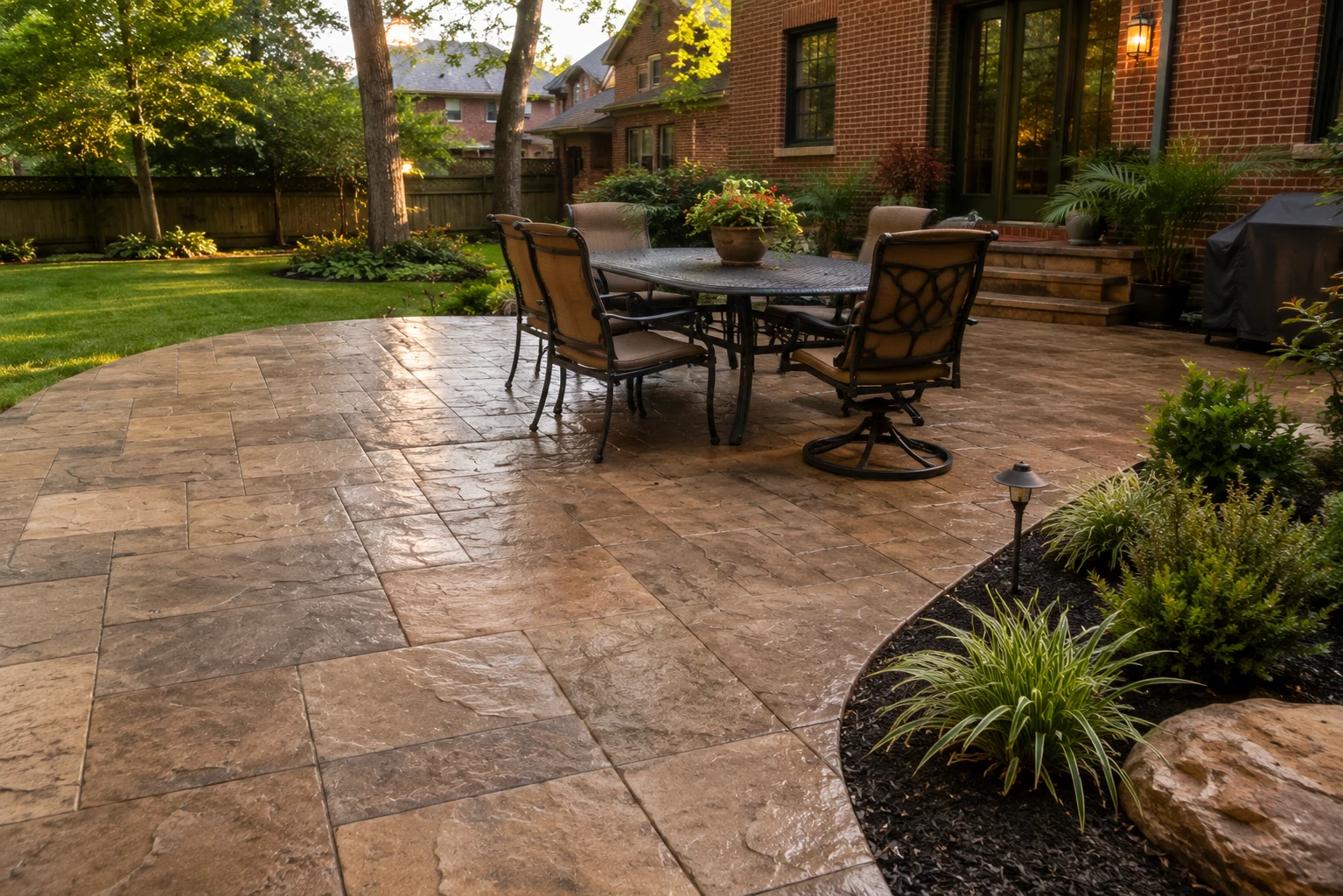 Stamped concrete patio Granville Ohio